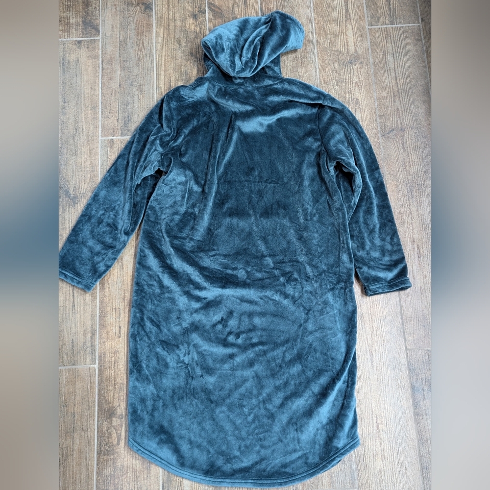 32 Degrees Heat Sleep Adult (L/XL)Teal Cozy Plush Hooded Lounger - Picture 3 of 4
